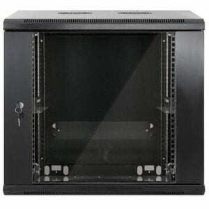 GABINETE MURAL 19" 9U ENSAMBLADO NEGRO MONTAJE PARED - 60kg Capacidad de Peso Estático