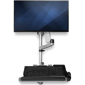 StarTech.com Wandhalterung für Monitor, Tastatur, Maus - Silber - TAA-konform - Höhenverstellbar - 1 Unterstützte(r) Displ