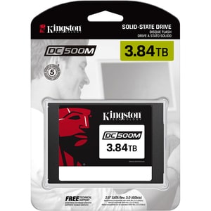 Kingston DC500 DC500M 3.84 TB Solid State Drive - 2.5" Internal - SATA (SATA/600) - Mixed Use - 1.3 DWPD - 9110 TB TBW - 5