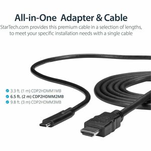 StarTech.com USB to HDMI Cable 6 ft 2m USB-C to HDMI 4K 60Hz USB Type to HDMI Computer Monitor Cable - Cable for Projector