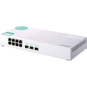 QNAP QSW-308S 8 Ports Ethernet Switch - 2 Layer Supported - Modular - Twisted Pair, Optical Fiber - Desktop