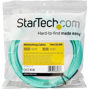 StarTech.com 450FBLCLC10. Kabellänge: 10 m, Fibre optic type: OM4, Anschluss 1: LC, Anschluss 2: LC, Core diameter: 50 µm,