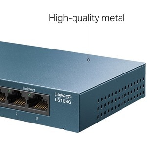 Conmutador Ethernet TP-Link LiteWave  LS108G 8 - Gigabit Ethernet - 10/100/1000Base-T - 2 Capa compatible - Par trenzado -