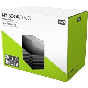 WD My Book Duo WDBFBE0240JBK 2 x Total Bays DAS Storage System - 24 TB HDD Desktop - 2 x HDD Installed - 24 TB Installed H