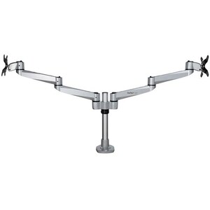 Doppelter Monitorarm für den Tisch, Gelenkarm für VESA Monitore bis 30" und 10 kg, höhenverstellbar/drehbar/schwenkbar - 2