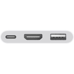 Apple A/V Adapter - 1 x Type C USB Male - 1 x HDMI (Type A) Digital Audio/Video Female, 1 x Type C USB Female, 1 x USB Fem