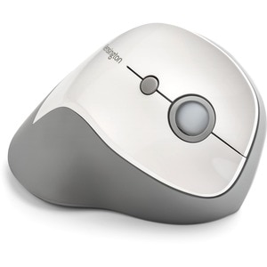 Kensington Pro Fit Ergo Vertical Wireless Mouse - Wireless - Radio Frequency - 2.40 GHz - Gray - USB - 1600 dpi - Scroll W