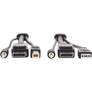 Tripp Lite by Eaton DisplayPort KVM Cable Kit, 3 in 1 - 4K DisplayPort, USB, 3.5 mm Audio (3xM/3xM), 4:4:4, 6 ft. (1.83 m)