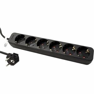 Roline PowerBar Steckdosenleiste - 6 x Typ F (CEE 7/3) - 1,50 m Kabel - 250 V AC Voltage - 3,60 kW - Desktop - Schwarz