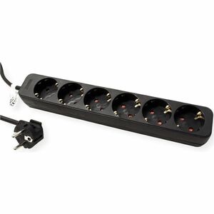 Roline PowerBar Steckdosenleiste - CEE 7/7 - 6 x Typ F (CEE 7/3) - 3 m Kabel - 250 V AC Voltage - 3,60 kW - Desktop - Schwarz