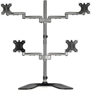 StarTech.com Quad Monitor Stand, Desktop VESA 4 Monitor Arm up to 32" (17.6lb/8kg) Screens, Ergonomic Articulating Pole Mo