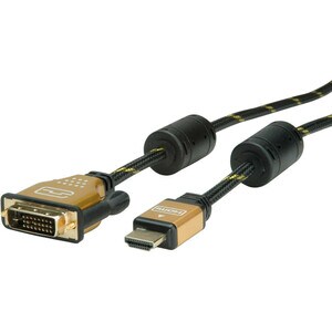 Roline 3 m DVI-D/HDMI Videokabel - 1 - Cable for Notebook, TV, Monitor, Projektor, Videogerät, Grafikkarte, Ultrabook, PC,