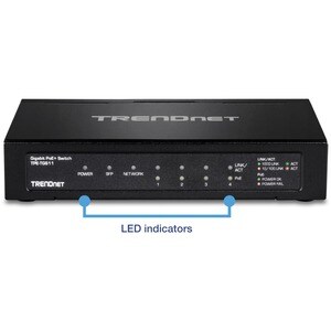 TRENDnet 6-port Gigabit Poe+ Switch; TPE-TG611; 4 X Gigabit Poe+ Ports; 1 X Gigabit Port; 1 X SFP Slot; Supports 100/1000B