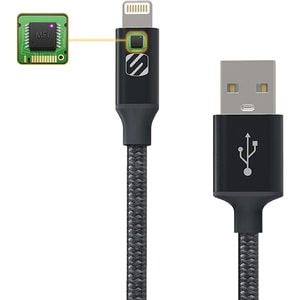 Scosche Tangle-Free Braided Lightning Cable - 4 ft Lightning/USB Data Transfer Cable for iPhone, iPad Air, iPad mini, iPad