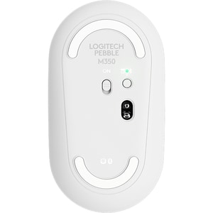 Logitech Pebble M350 Mouse - Bluetooth/Radio Frequency - USB - Optical - 3 Button(s) - Off White - Wireless - 2.40 GHz - 1
