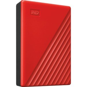 WD My Passport WDBPKJ0040BRD 4 TB Portable Hard Drive - External - Red - USB 3.2 - 256-bit Encryption Standard - 3 Year Wa