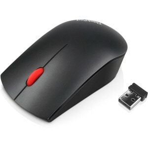 Lenovo Essential Mouse - Radio Frequency - USB - Optical - Black - Wireless - 2.40 GHz - Symmetrical