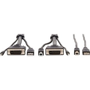 Tripp Lite by Eaton DVI KVM Cable Kit - DVI USB 3.5 mm Audio (3xM/3xM) + USB (M/M) 6 ft. (1.83 m) - 6 ft KVM Cable for KVM