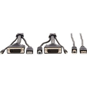 Eaton Tripp Lite Series DVI KVM Cable Kit - DVI, USB, 3.5 mm Audio (3xM/3xM) + USB (M/M), 1080p, 10 ft. (3.05 m) - 10 ft K