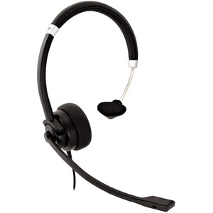 V7 Deluxe HA401 Kabel Kopfbügel, Auf den Ohren Mono Headset - Schwarz, Silber - Microsoft-Teams-Zertifizierung - Monaural 