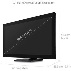 ViewSonic TD2760 27" Class LCD Touchscreen Monitor - 16:9 - 6 ms - 68.6 cm (27") Viewable - Projected Capacitive - Multi-t