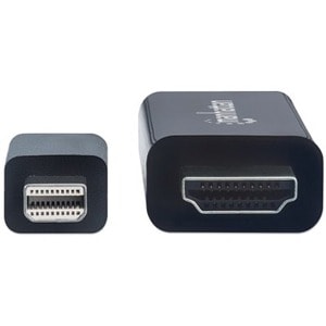 Mini DisplayPort 1.1 to HDMI Cable, 1080p@60Hz, 1.8m, Male to Male, Black, Three Year Warranty, Polybag - Cable for Audio/