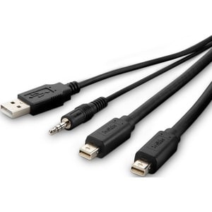 Belkin TAA 2 MDP t-to DP/USB/AUD CBL, VID M/M; USB A/B, 6' - 6 ft DisplayPort/Mini DisplayPort/Mini-phone/USB KVM Cable fo