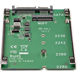 StarTech.com M.2 to SATA Adapter - TAA Compliant - 1 x SSD Supported - 1 x Total Bay - Steel