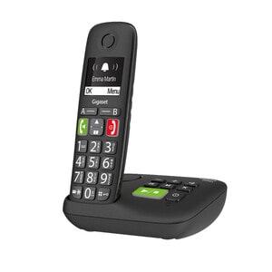 Gigaset E290A DECT-Schnurlostelefon - Schwarz - 1 Telefonleitung(en) - 1 Gleichzeitige Anrufe - Anrufbeantworter - Freispr
