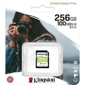 Kingston Canvas Select Plus SDS2 256 GB Class 10/UHS-I (U3) SDXC - 1 Pack - 100 MB/s Read - 85 MB/s Write - Lifetime Warranty