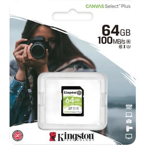 Kingston Canvas Select Plus 64 GB Class 10/UHS-I (U1) SDXC - 1 Pack - 100 MB/s Read