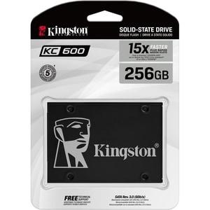 Kingston Technology 256G SSD KC600 SATA3 2.5". SSD capacity: 256 GB, SSD form factor: 2.5", Read speed: 550 MB/s, Write sp