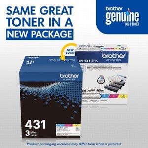 Brother TN-431 Original Standard Yield Laser Toner Cartridge - Multi-pack - Cyan, Magenta, Yellow - 3 / Box - 1800 Pages C