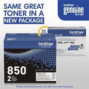 Brother TN-850 Original High Yield Laser Toner Cartridge - Twin-pack - Black - 2 / Box - 8000 Pages Black (Per Cartridge)