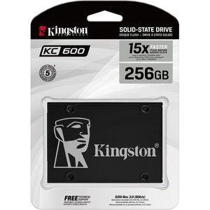 Kingston KC600 256 GB Solid State Drive - 2.5" Internal - SATA (SATA/600) - Notebook, Desktop PC Device Supported - 150 TB