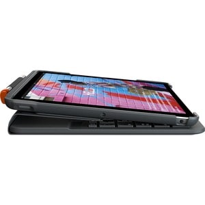 Logitech Slim Folio Keyboard/Cover Case (Folio) for 25.9 cm (10.2") Apple, Logitech iPad (7th Generation) Tablet - Graphit