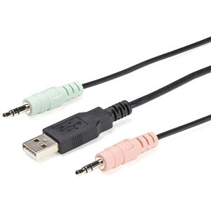 StarTech.com 2 Port DisplayPort KVM Switch - 4K 60Hz - UHD DP 1.2 USB KVM Switch w/ 4ft Cables & Audio - Bus Powered & Rem