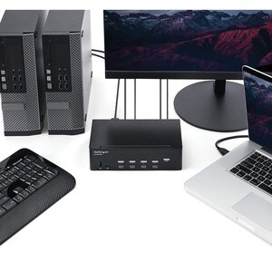 StarTech.com KVM-Switchbox - TAA-konform - 4 Computer - 1 Lokaler Benutzer(n) - 3840 x 2160 - 10 x USB - 10 x HDMI - Rackm