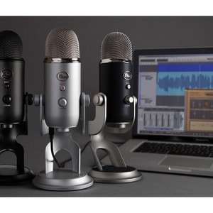 Blue Yeti Wired Condenser Microphone - Stereo - 20 Hz to 20 kHz - Cardioid, Bi-directional, Omni-directional - Stand Mount