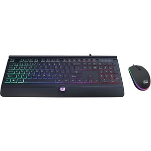 Adesso EasyTouch 137CB Illuminated Gaming Keyboard & Mouse Combo - USB Cable - 104 Key - English (US) - Black - USB Cable 