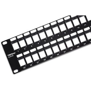 TRENDnet 48-Port Blank Keystone 2U HD Patch Panel, 2U 19" Rackmount Housing, HD Keystone Network Patch Panel, Recommended 