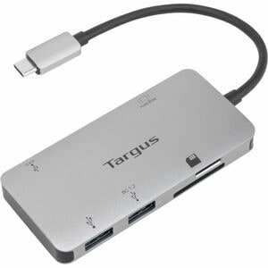 Targus USB-C Multi-Port Single Video Adapter and Card Reader with 100W PD Pass-Thru - 1 x USB 3.2 (Gen 1) Type C - Male - 