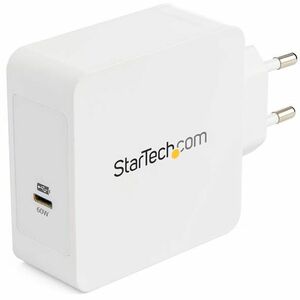StarTech.com 60 Watt PD USB-C wall charger with cable is travel ready with a compact size - USB Type C portable fast charg
