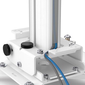 KINDERMANN Premium Deckenhalterung für Projektor - Weiß - Höhenverstellbar - max. 30 kg Traglast - Eloxiertes Aluminium
