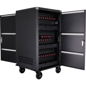 V7 CHGCT30-1E Charging Cart - Push Handle Handle - 4 Casters - 127 mm Caster Size - Cold-rolled Steel (CRS) - 599.9 mm Len