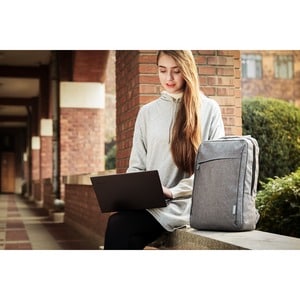 Lenovo B210 Carrying Case (Backpack) for 39.6 cm (15.6") Lenovo Notebook - Grey - Polyester Fabric Exterior Material - Sho