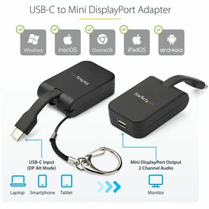 PORTABLE USB C TO MDP ADAPTER QUICK-CONNECT KEYCHAIN 4K 60HZ