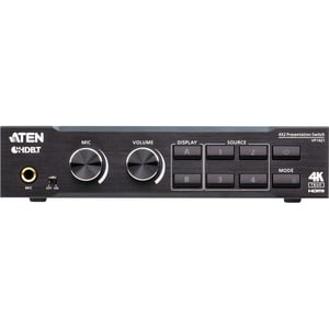 ATEN 4 x 2 True 4K Presentation Matrix Switch with Scaling, DSP, and HDBaseT-Lite - 4096 x 2160 - 4K - Twisted Pair - 4 x 