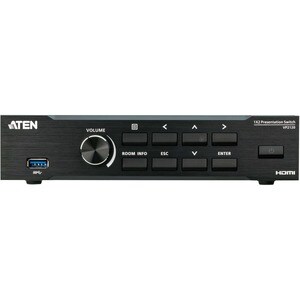 ATEN Seamless Presentation Switch with Quad View Multistreaming - 1920 x 1080 - Twisted Pair - 1 x 2 - Display, Tablet, No