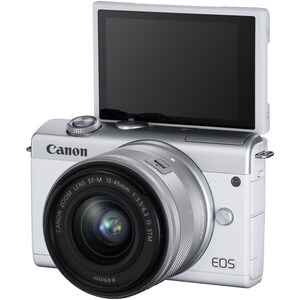 Canon EOS M200 24,1 Megapixel Spiegellose Kamera mit Objektiv - 15 mm - 45 mm Brennweite - Weiß - Autofokus - 7,6 cm (3 Zo